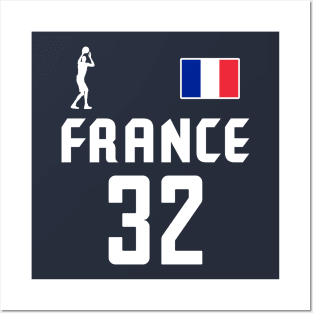 Wembanyama France Jersey (Front/Back) Posters and Art